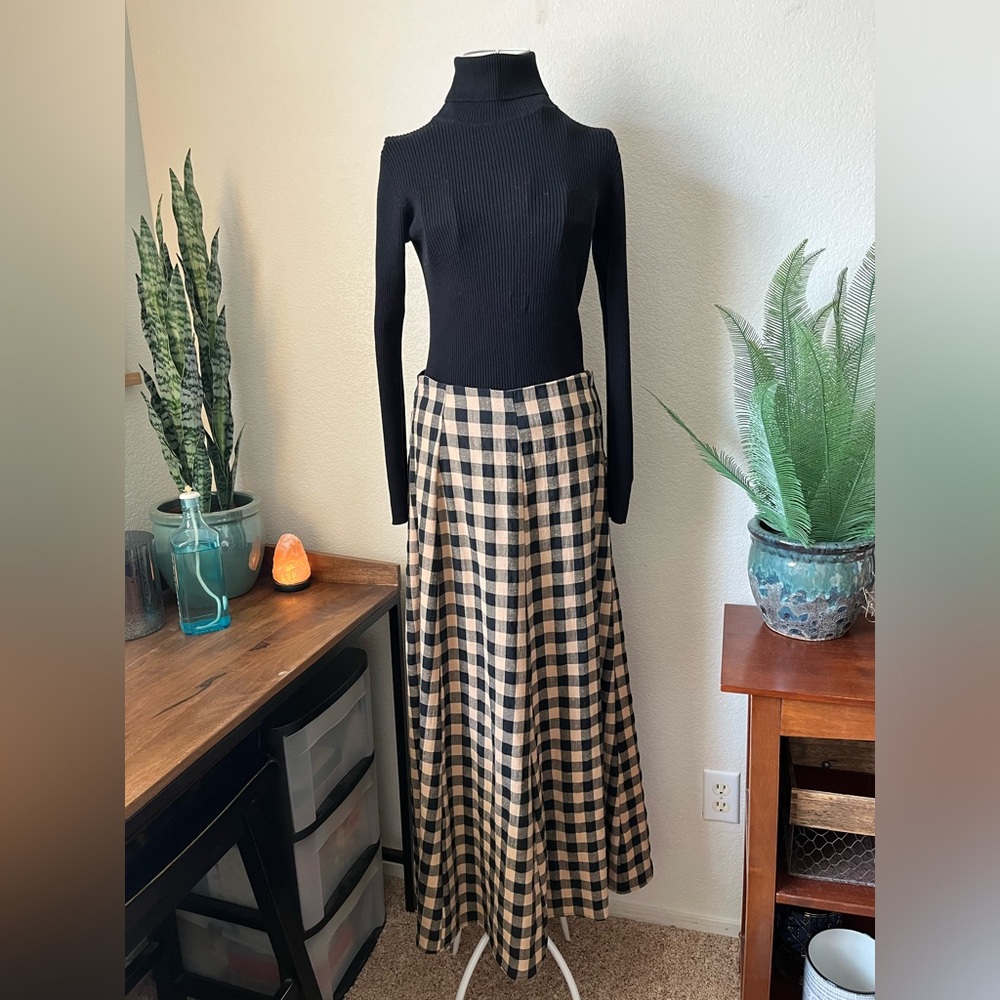 Black and Tan Plaid Skirt